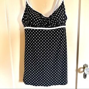 Catalina Womens M(8/10) 1pc Swimsuit/Dress Black Polka Dots